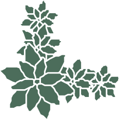 Green Leaf Clipart with White Outlines - Elegant Borders and Corners