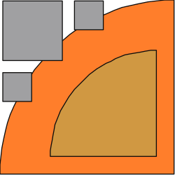 Borders and Corners Clipart: Half Circle with Surrounding Squares
