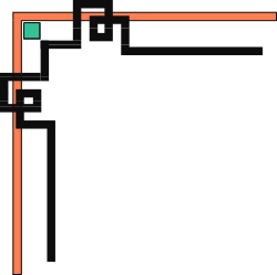 Green and Black Square Borders Clipart - Versatile Corner Designs