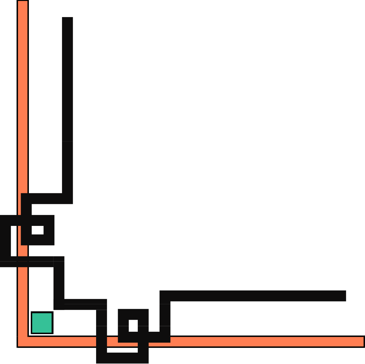 Borders and Corners Clipart: Square Design with Green and Orange Accents