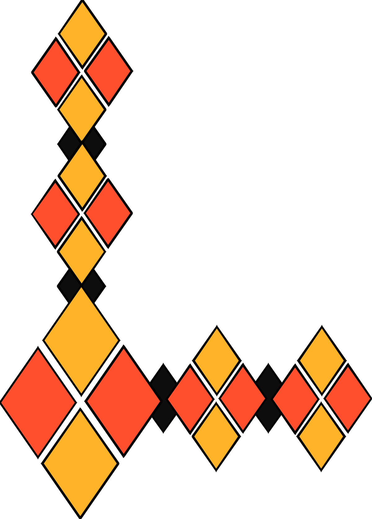 Yellow and Red Square Pattern Clipart - Borders and Corners