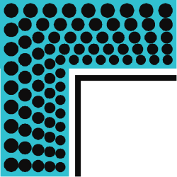 Black and Blue Square with Circles - Decorative Borders and Corners Clipart