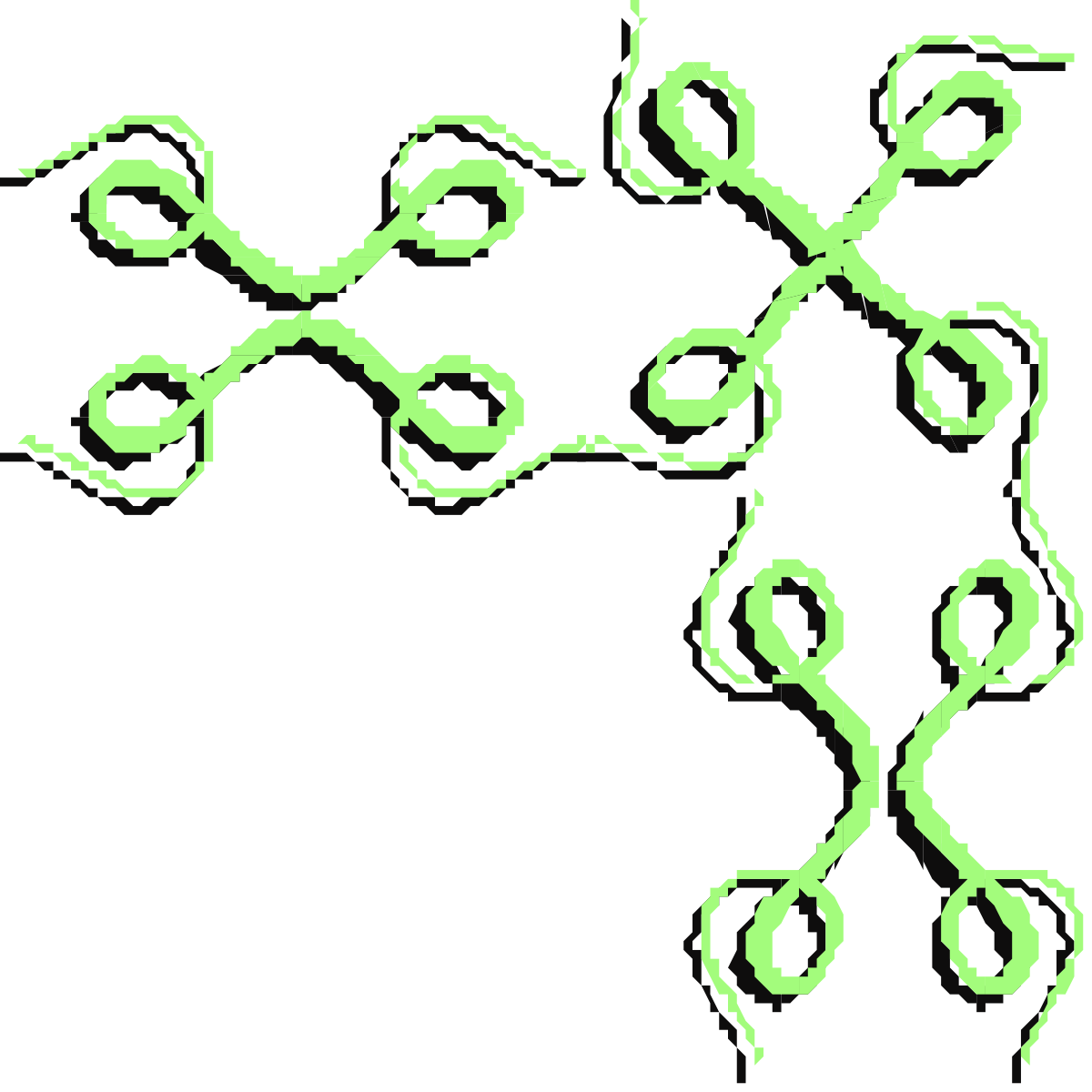 Green Molecule Clipart - Borders and Corners Designs