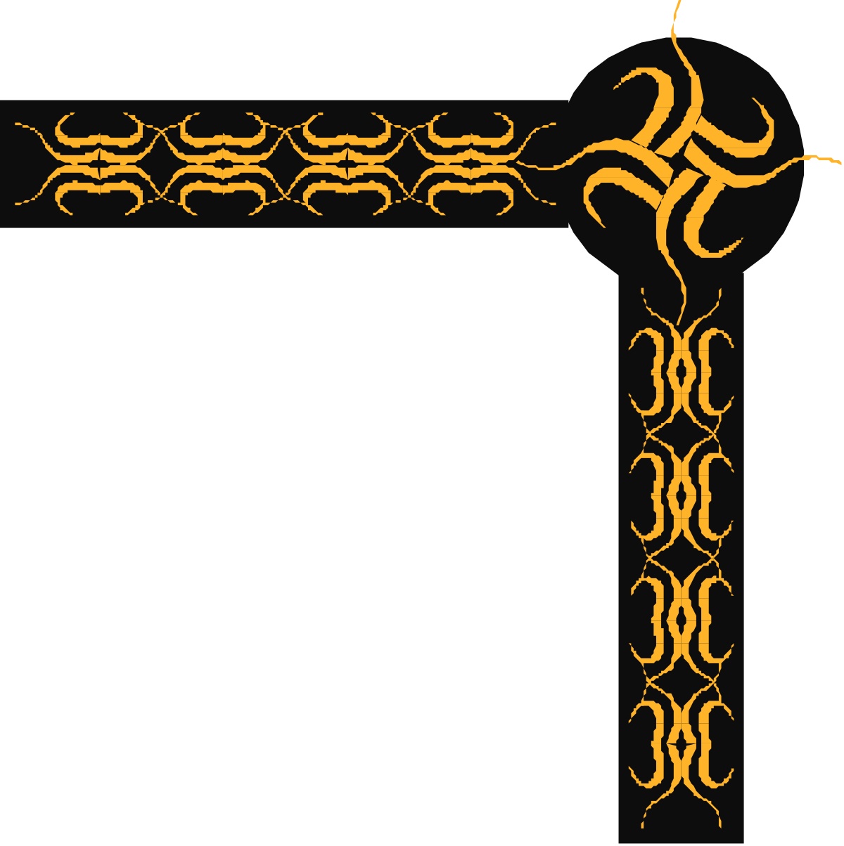 Orange and Black Patterned Borders and Corners Clipart Frame