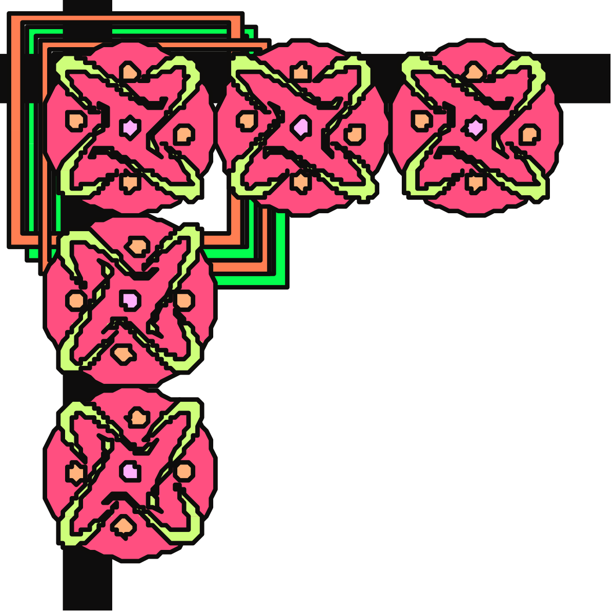 Flower Pattern Cross Borders and Corners Clipart Collection