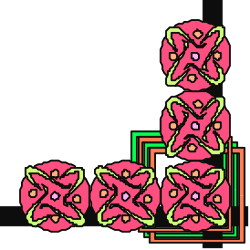 Pink Flower with Green Leaves Clipart - Decorative Borders and Corners