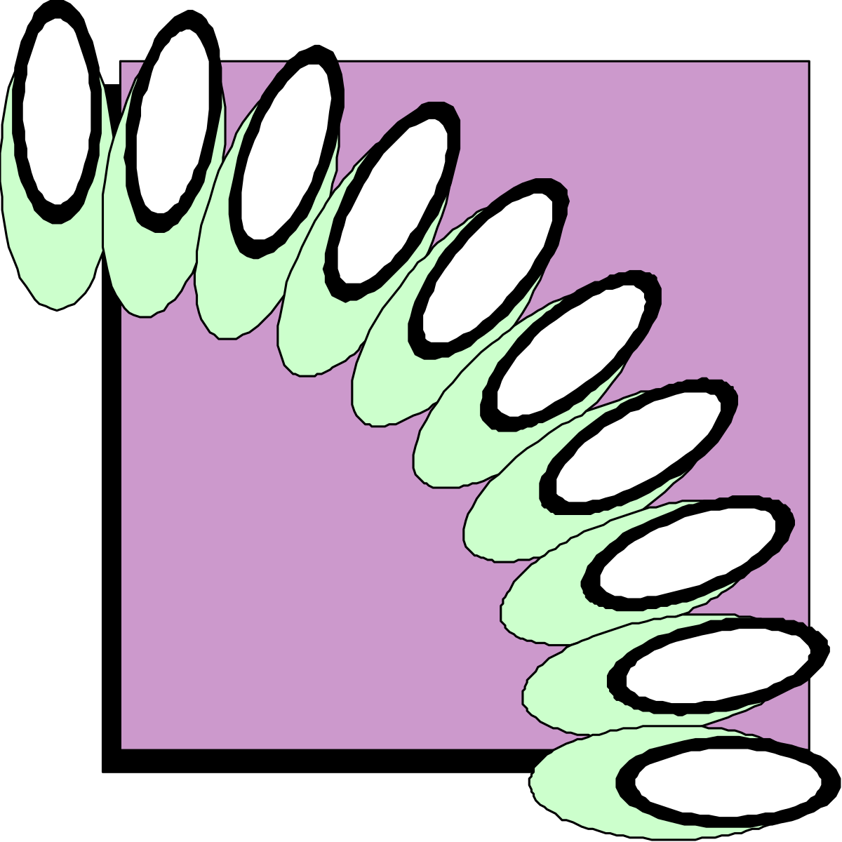 Spiral Design Clipart: Vibrant Green and Purple Borders & Corners