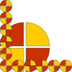 Puzzle Piece Border and Corners - Vibrant Red and Yellow Clipart