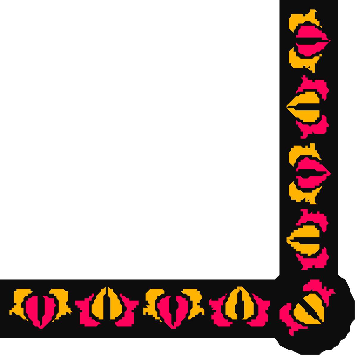 Vibrant Red and Yellow Borders and Corners Clipart for Creative Projects