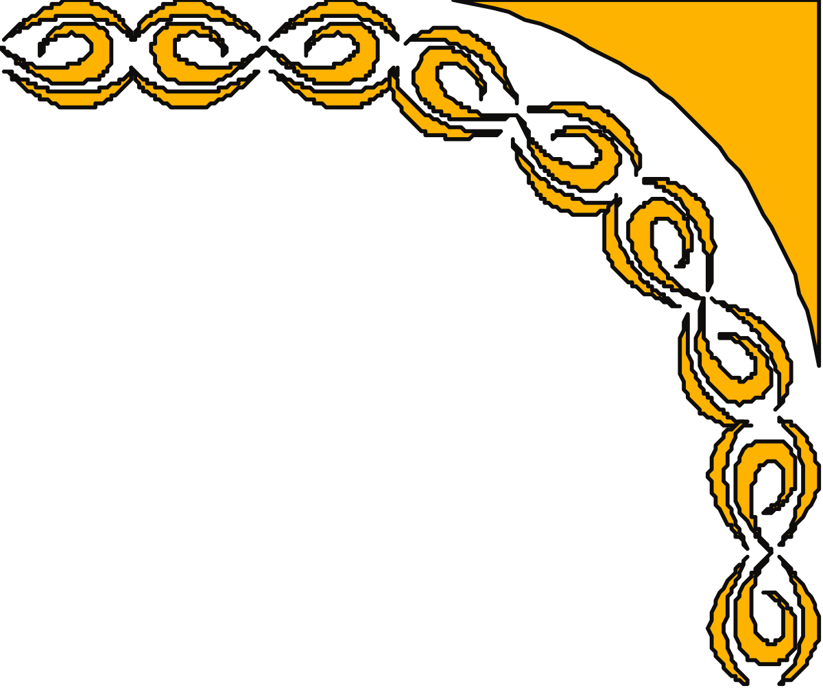 a black and yellow frame with a circular design clip art png transparent Black and Yellow Circular Design Frame - Elegant Borders and Corners Clipart