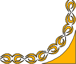 Yellow and Black Circle with Chain Borders and Corners Clipart