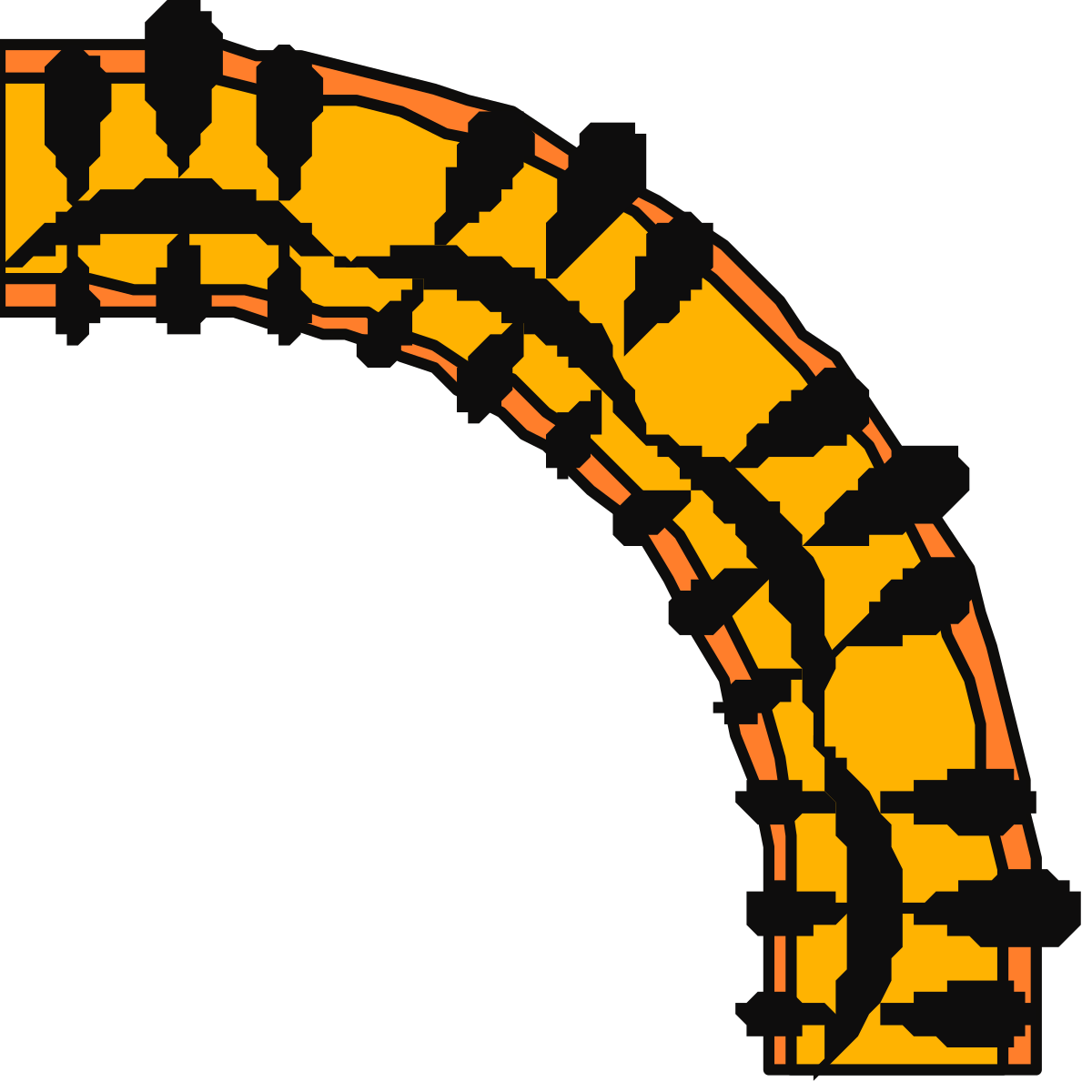 Yellow and Black Circular Pattern Borders and Corners Clipart