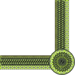 Green Flower Pattern Frame - Decorative Borders and Corners Clipart
