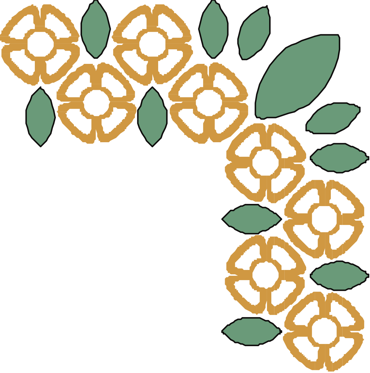 Green and Brown Leaf Circle Clipart - Decorative Borders and Corners