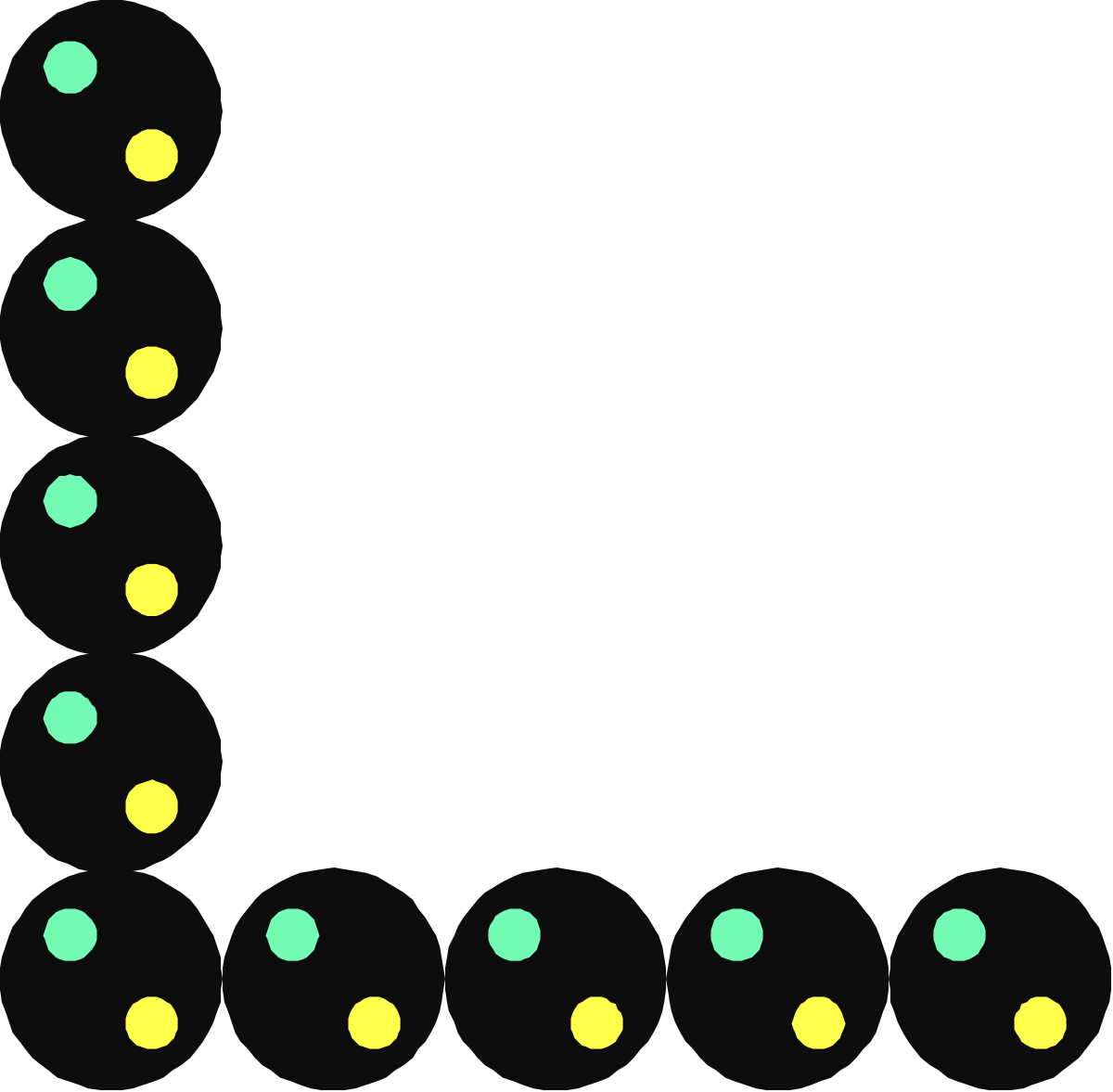 Eye-Catching Borders and Corners Clipart with Yellow and Green Circles