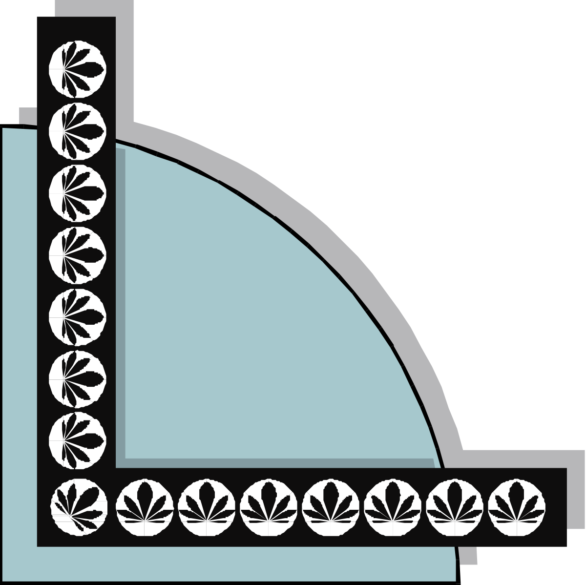 Elegant Flower Pattern Borders and Corners Clipart - Black and White Design