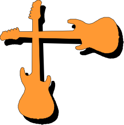 Guitar Clipart with Stand - Stylish Borders and Corners Design
