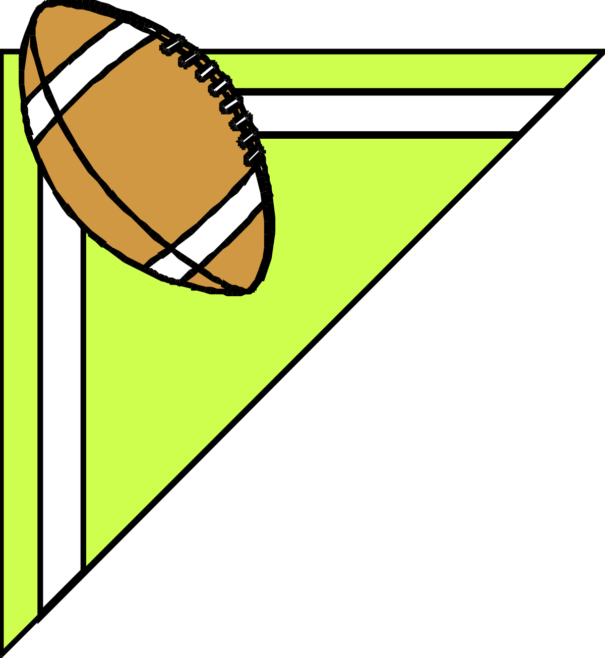 Football Ball on Green Triangle - Clipart Borders and Corners