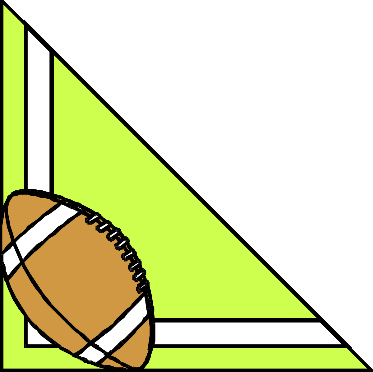 Football Ball Clipart: Dynamic Borders and Corners on Green Background