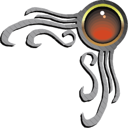 Red Eye Clipart - Black and White Borders and Corners Design