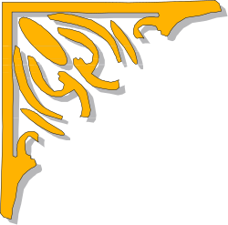 Tennessee State Outline Clipart - Yellow and Gray Borders & Corners