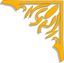 Tennessee State Outline Clipart - Yellow and Gray Borders and Corners