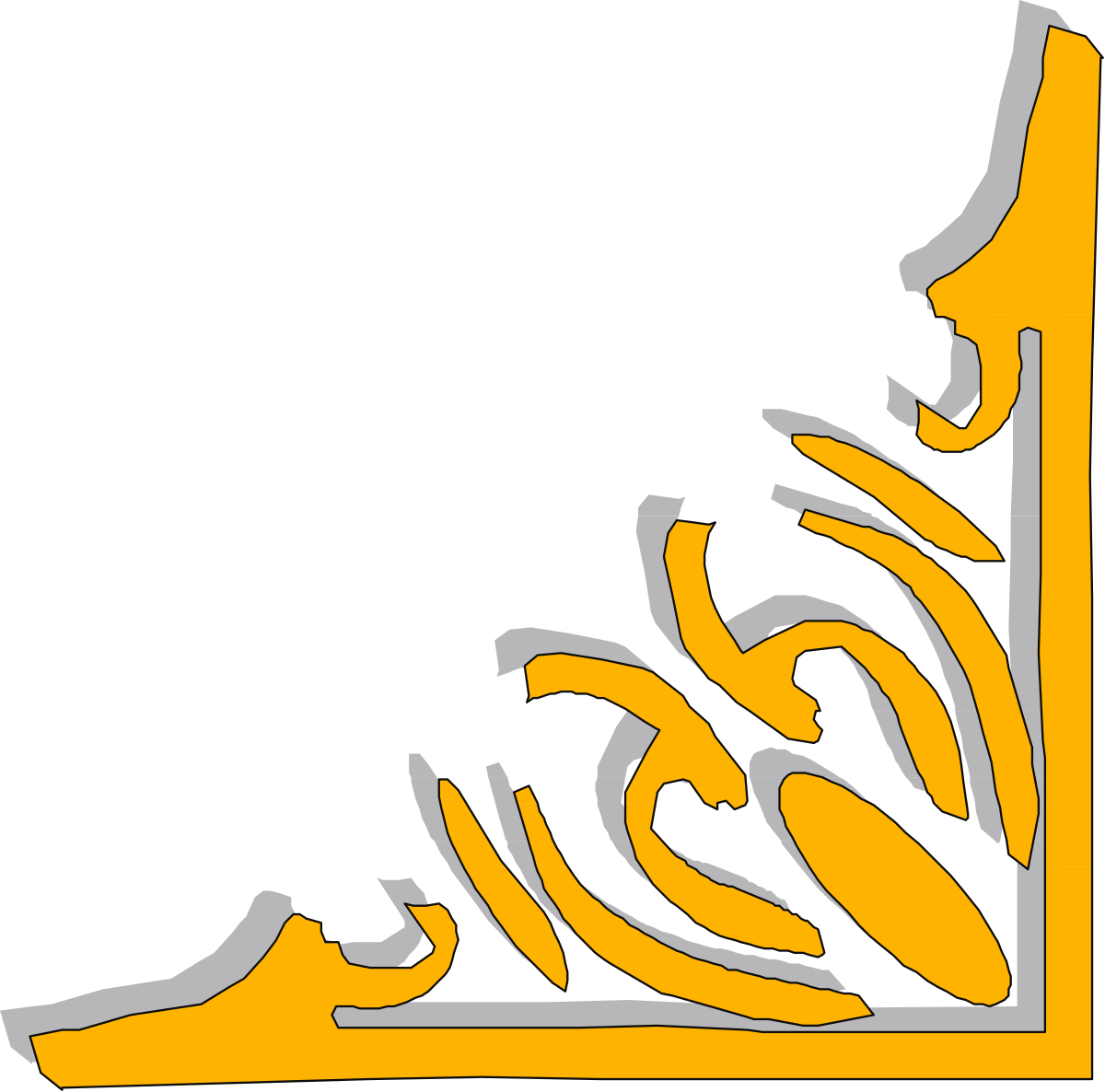 Borders and Corners Clipart: Stylish Yellow and Gray Logo Design