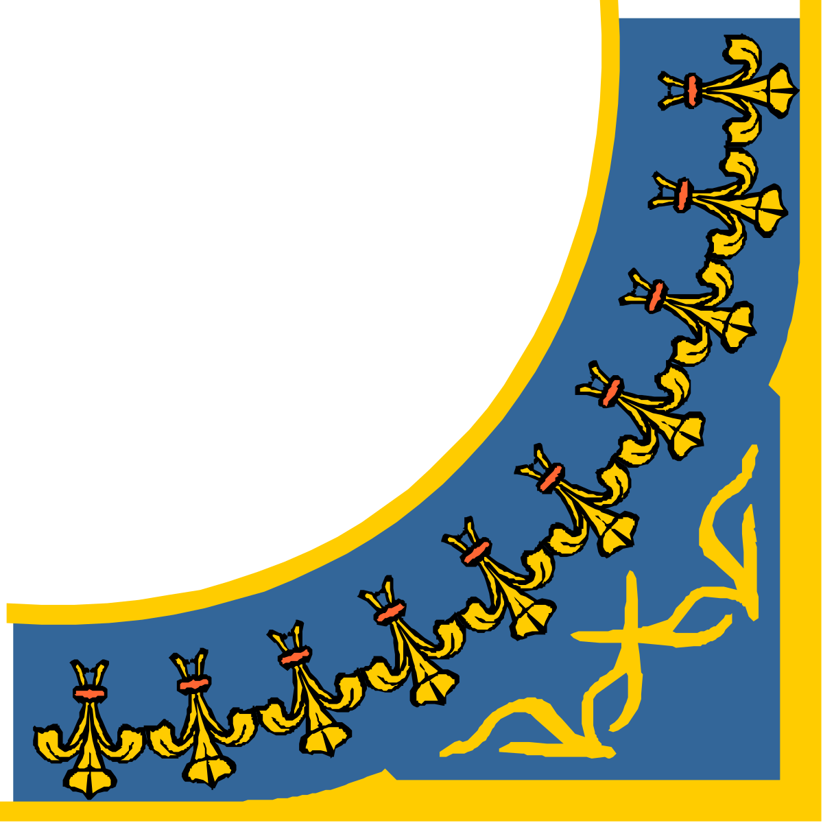 Blue and Yellow Decorative Borders and Corners Clipart