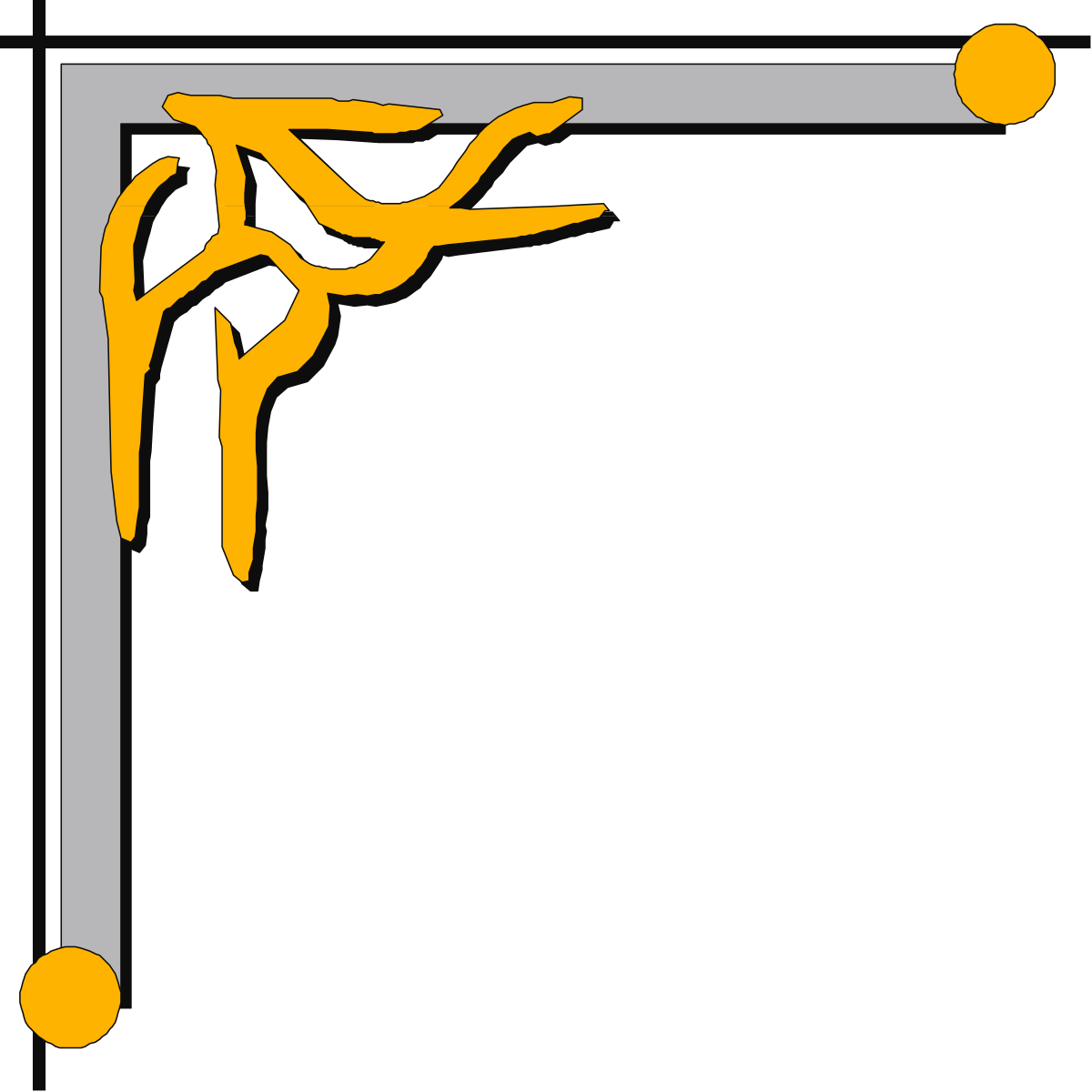 Yellow and Gray Frame with a Person Doing a Trick - Creative Clipart Design