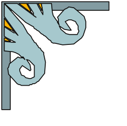 Borders and Corners Clipart - White and Yellow Logo on Black Background