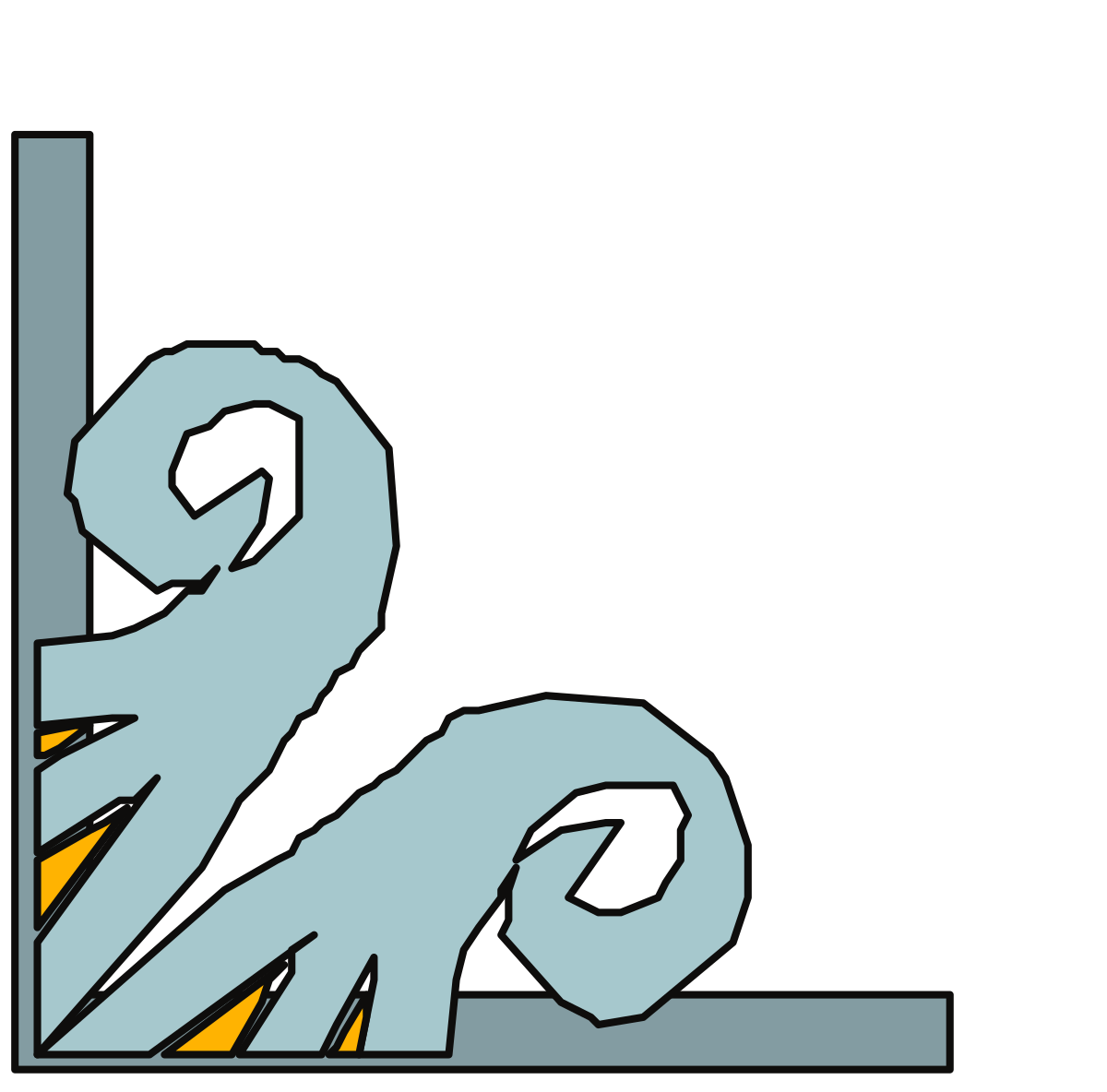 Borders and Corners Clipart: Person Relaxing on a Ledge
