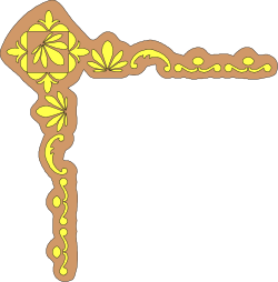 Yellow Flower Pattern Frame and Corner Clipart for Creative Designs