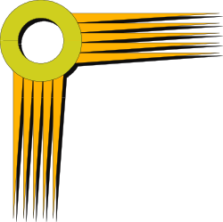 Green Circle with Yellow Rays: Vibrant Borders and Corners Clipart