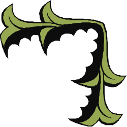 Stylized Face Clipart Logo in Black and Green for Creative Borders and Corners