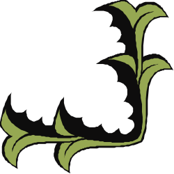 Black and Green Plant Silhouette Clipart with Elegant Borders and Corners