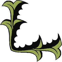 Plant Silhouette Clipart: Elegant Black and Green Borders and Corners