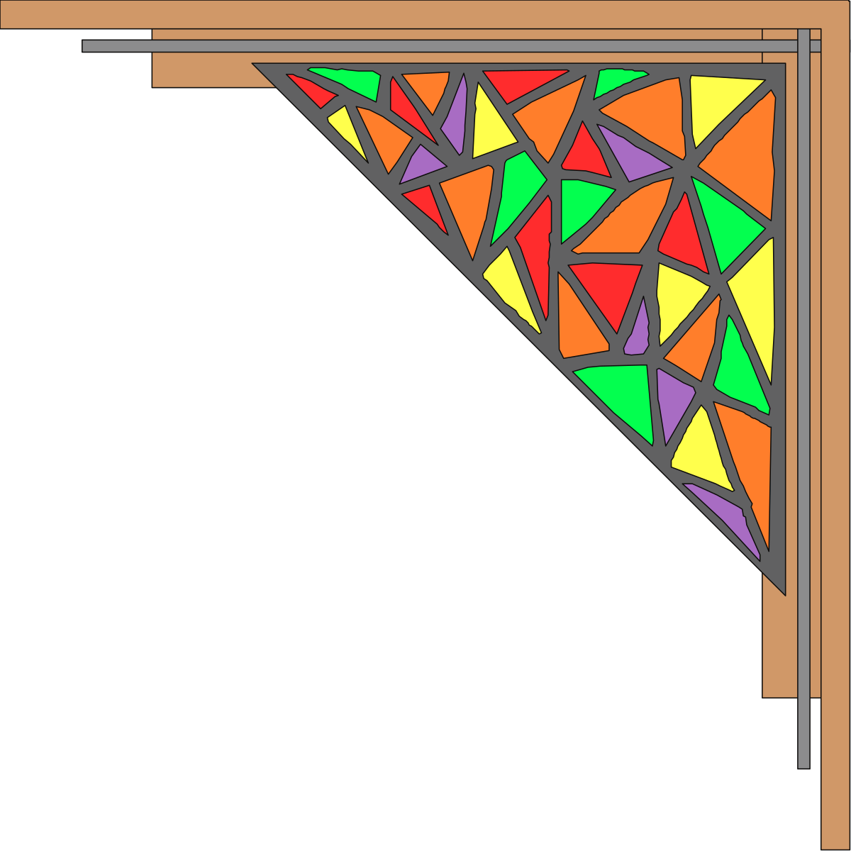 Triangular Shaped Table Clipart - Stylish Borders and Corners Design