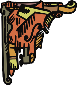 Cow with Long Horn Clipart - Decorative Borders and Corners