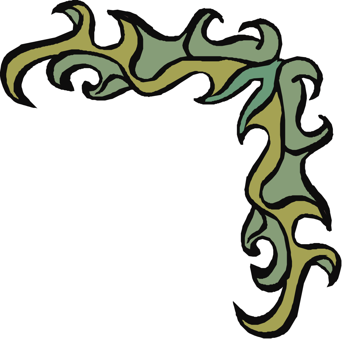 Swirly Green and Yellow Frame Clipart - Borders and Corners Design