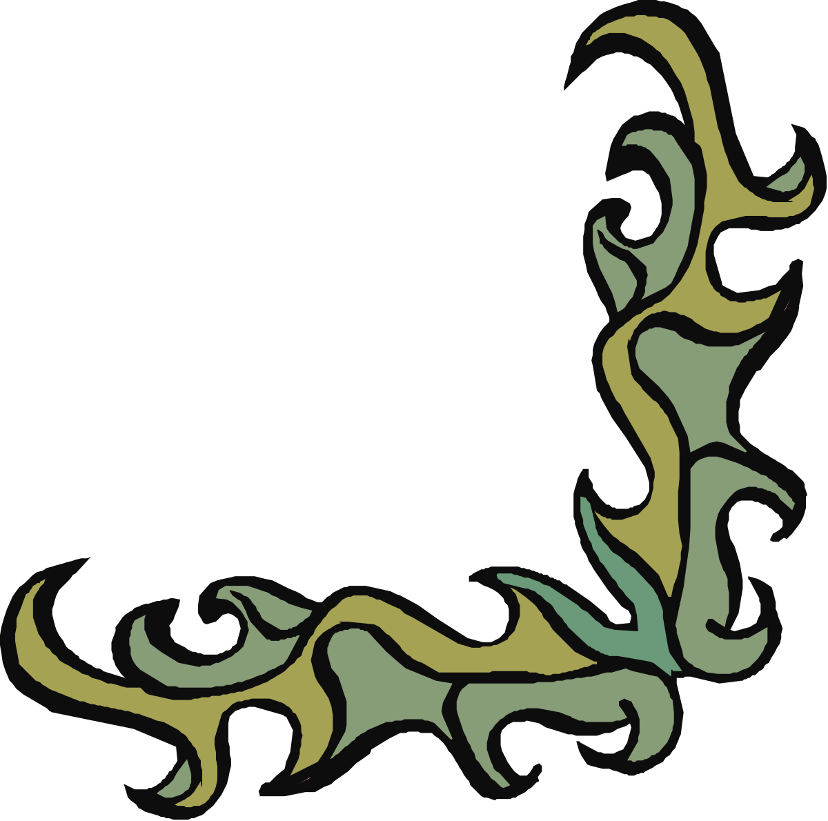 Green and Yellow Abstract Design Clipart - Borders and Corners