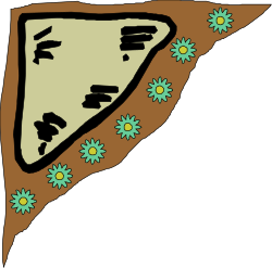 Pizza Slice with Flowers Clipart - Stylish Borders and Corners