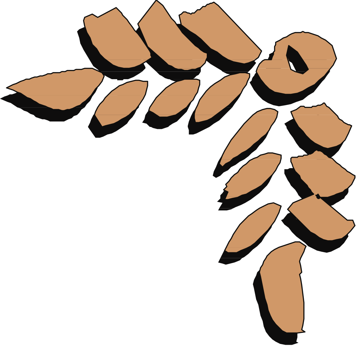 a bunch of brown leaves clip art png transparent Elegant Brown Leaves Borders and Corners Clipart for Creative Designs
