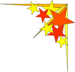 Vibrant Red and Yellow Star Clipart with Decorative Borders