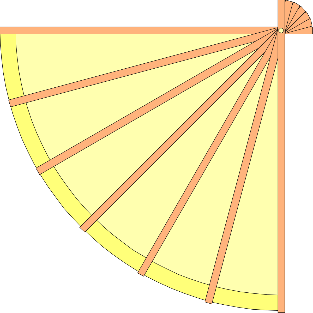 a fan with a yellow and orange color clip art png transparent Vibrant Yellow and Orange Fan Clipart with Decorative Borders and Corners
