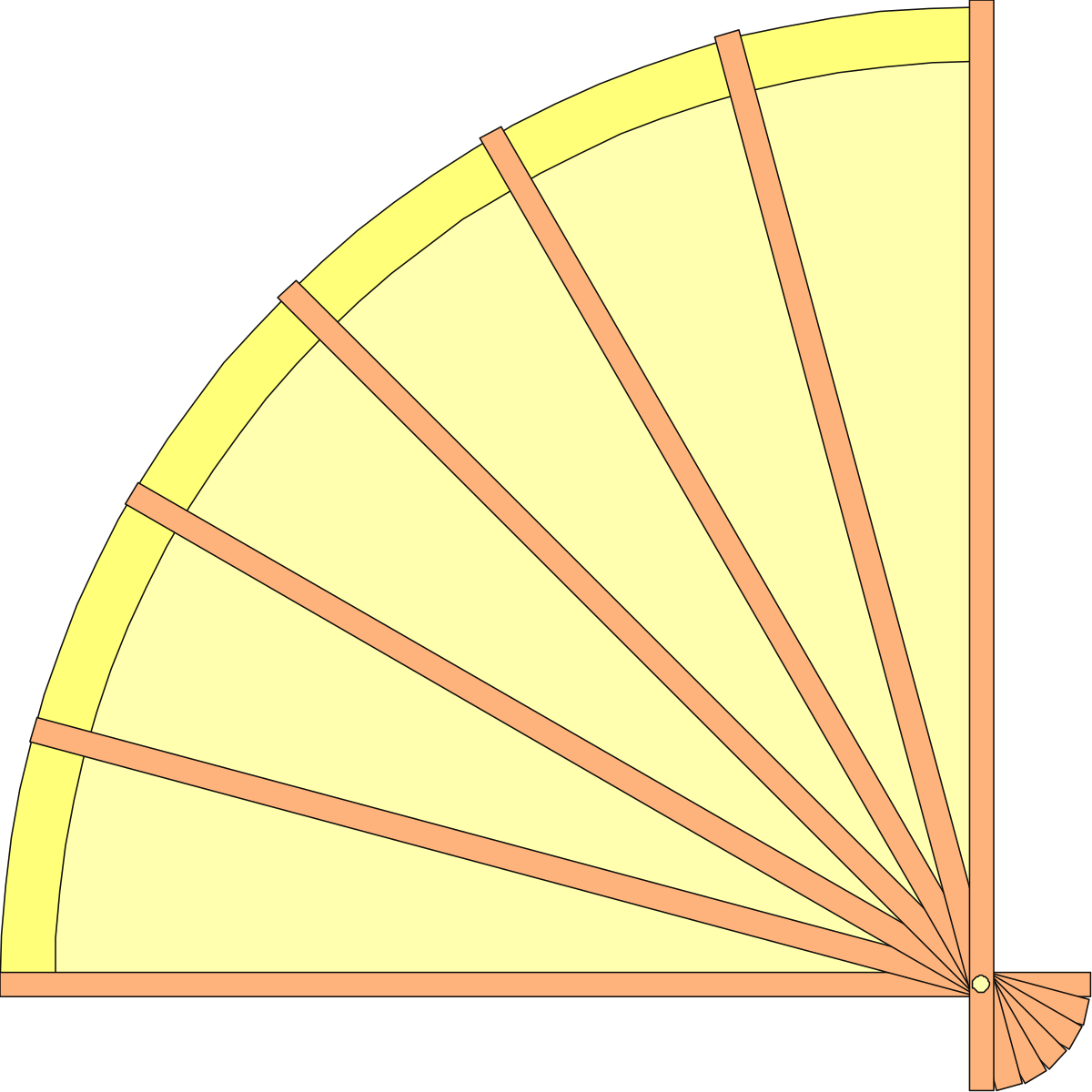 Borders and Corners: Vibrant Yellow and Orange Fan Clipart