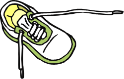 Stylish Green Sole Shoes Clipart - Borders and Corners Design