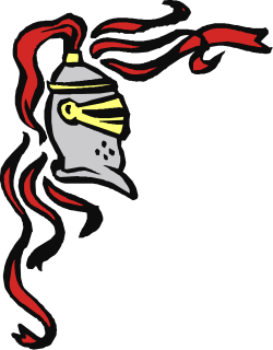 Black and Red Mask Clipart with Decorative Ribbon Borders