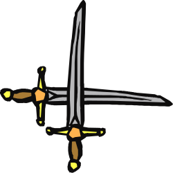 Sword with Yellow Handle Clipart | Decorative Borders and Corners