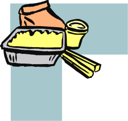 Delicious Cake Clipart with Fork and Cup - Elegant Borders and Corners