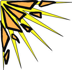 Black and Yellow Explosion Clipart - Dynamic Borders and Corners Design